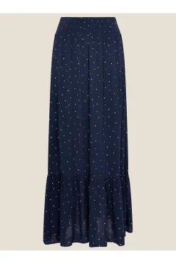 Tiered Foil Print Skirt