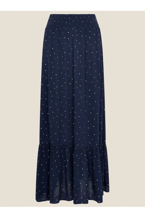 Tiered Foil Print Skirt