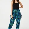Tropical Print High Waist Harem Pants