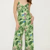 Tropical Print Strappy Jumpsuit