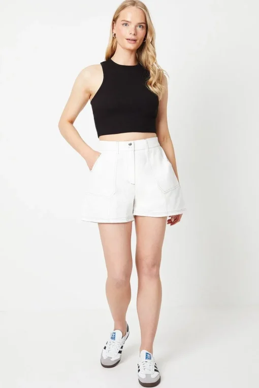 Twill Contrast Stitch Shorts