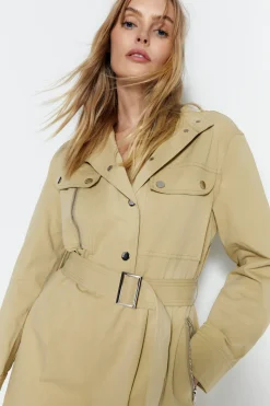 Twill High Neck Belted Utility Boilersuit