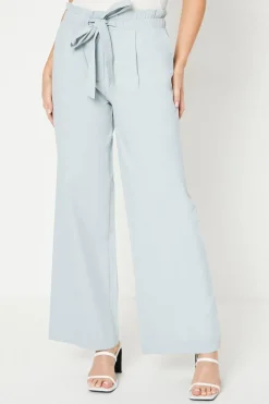 Twill Paperbag Straight Leg Trouser
