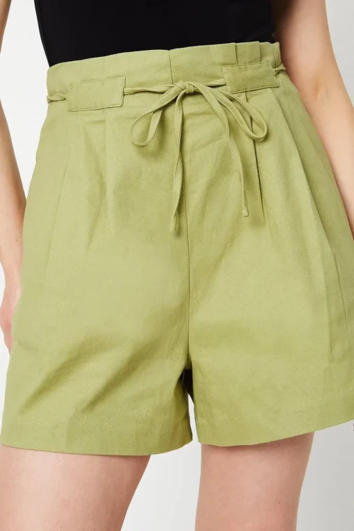 Twill Paperbag Tab Detail Shorts