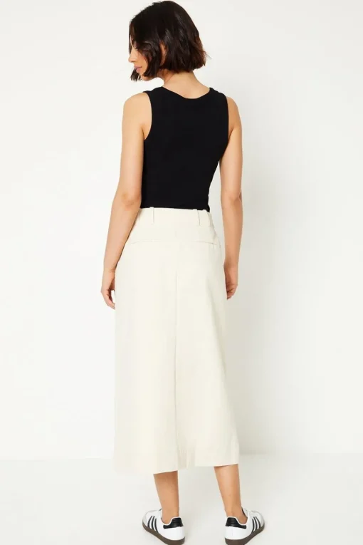 Twill Pocket Midi Skirt