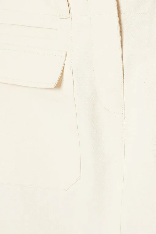 Twill Pocket Midi Skirt