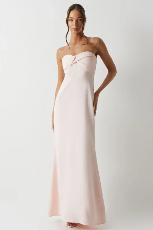 Twist Bandeau Crepe Bridesmaid Dress