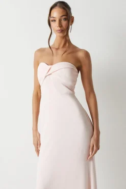 Twist Bandeau Crepe Bridesmaid Dress