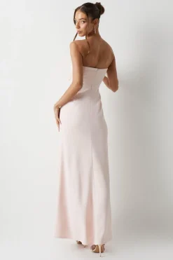 Twist Bandeau Crepe Bridesmaid Dress