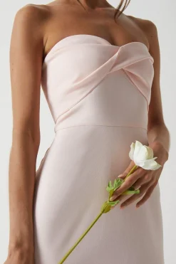 Twist Bandeau Crepe Bridesmaid Dress