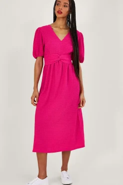 Twist Detail Jersey Midi Dress