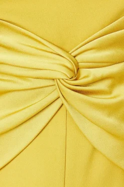 Twist Detail Satin Back Crepe Midi Dress