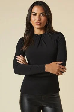 Twist Neck Long Sleeve Top