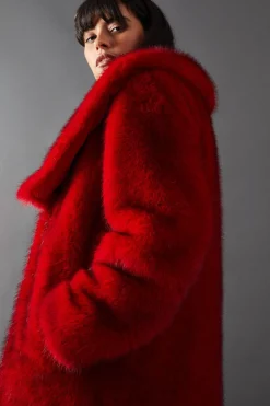Two Tone Luxe Faux Fur Coat