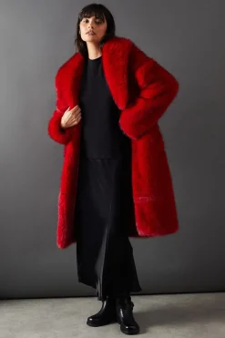 Two Tone Luxe Faux Fur Coat