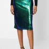 Two Tone Sequin Midi Skirt