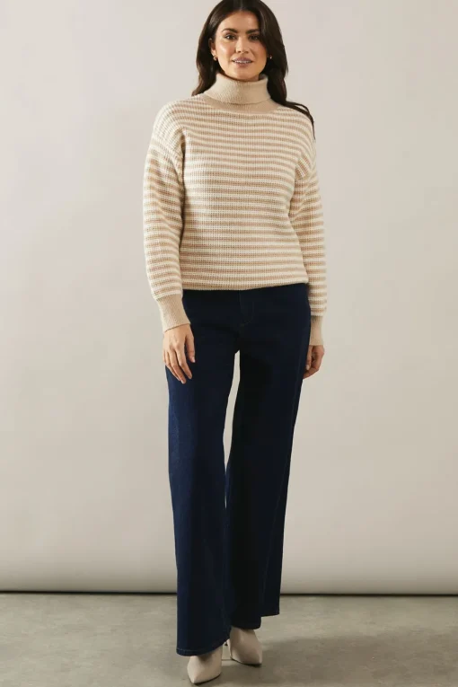 Two Toned Roll Neck Jumper