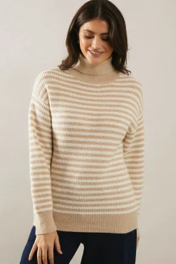Two Toned Roll Neck Jumper