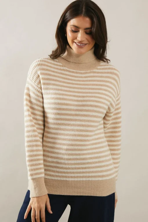 Two Toned Roll Neck Jumper
