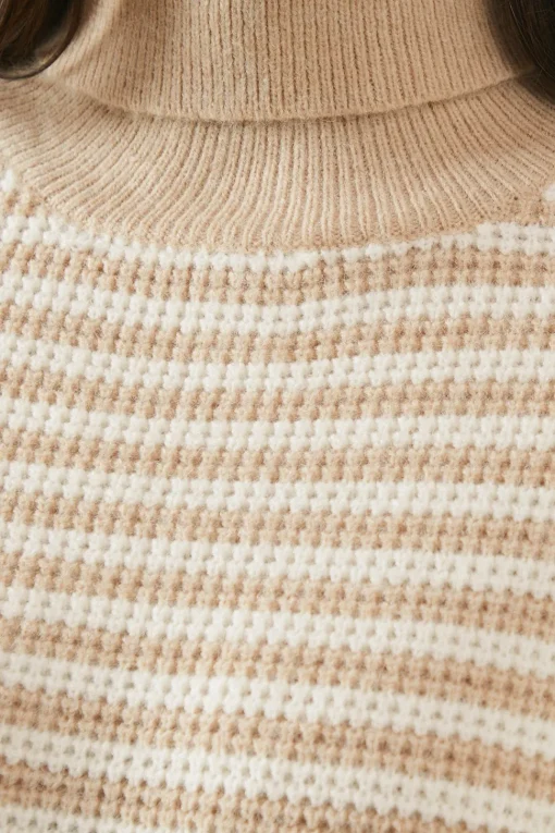 Two Toned Roll Neck Jumper