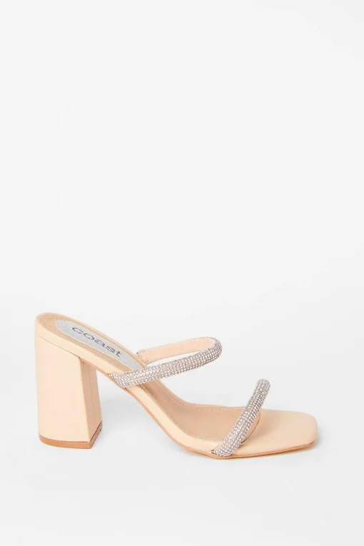 Tyla Diamante High Block Heeled Sandals