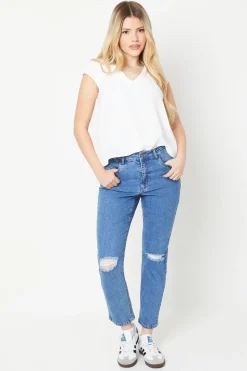 V Neck Shirred Shoulder Blouse