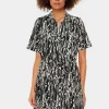 Valda With Short Sleeve Shirt Dress-Animal Print