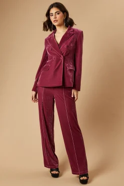 Velvet Double Breasted Blazer