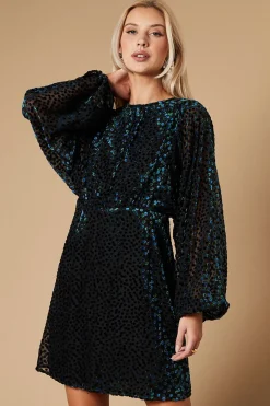 Velvet Long Sleeve Mini Dress