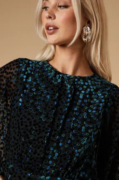 Velvet Long Sleeve Mini Dress