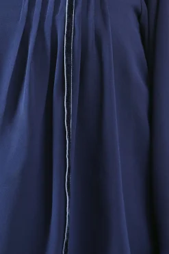 Velvet Trim Georgette Blouse