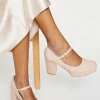 Vera Patent Platform Mary Jane High Block Heel Court Shoes