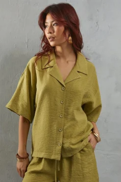 Viscose Nylon Boxy Shirt
