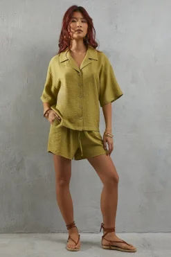 Viscose Nylon Boxy Shirt
