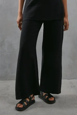Viscose Nylon Drawstring Wide Leg Trouser Co Ord