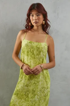 Viscose Snake Print Strappy Maxi Sundress