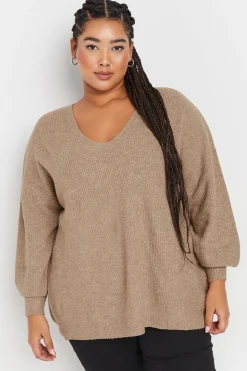 V-Neck Balloon Sleeve Jumper