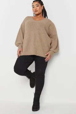 V-Neck Balloon Sleeve Jumper