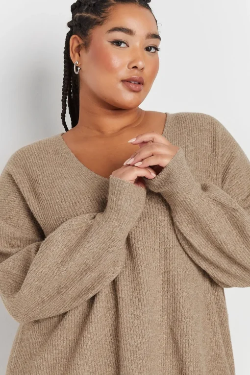 V-Neck Balloon Sleeve Jumper