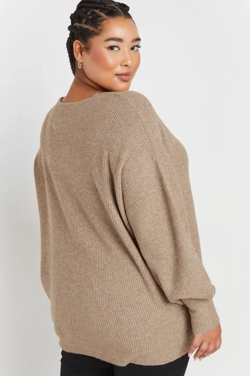 V-Neck Balloon Sleeve Jumper