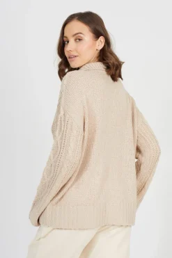 V-Neck Cable Knit Jumper