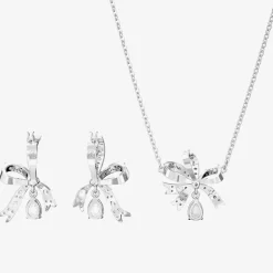 Volta Bow Pendant & Earring Jewellery Set 5660118