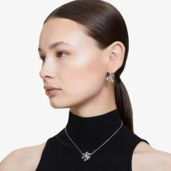 Volta Bow Pendant & Earring Jewellery Set 5660118