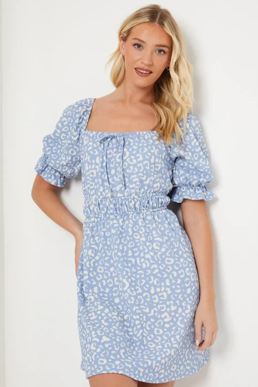 Waist Detail Puff Sleeve Mini Dress