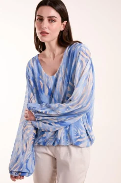 Watercolour V Neck Top