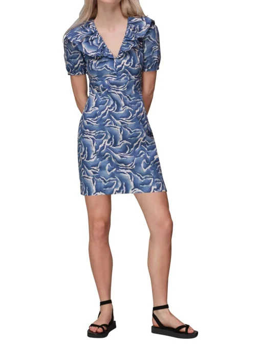 Watercolour Zebra Poplin Dress-Animal Print