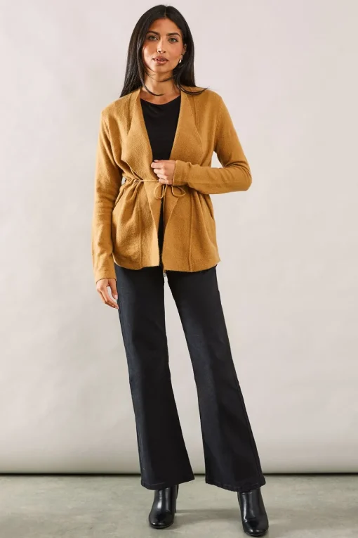 Waterfall Belted Knitted Jacket