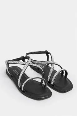 Wide & Extra Wide Fit Diamante Strap Sandals