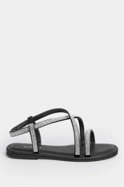 Wide & Extra Wide Fit Diamante Strap Sandals