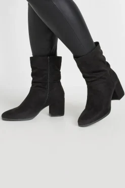Wide & Extra Wide Fit Faux Suede Slouch Boots